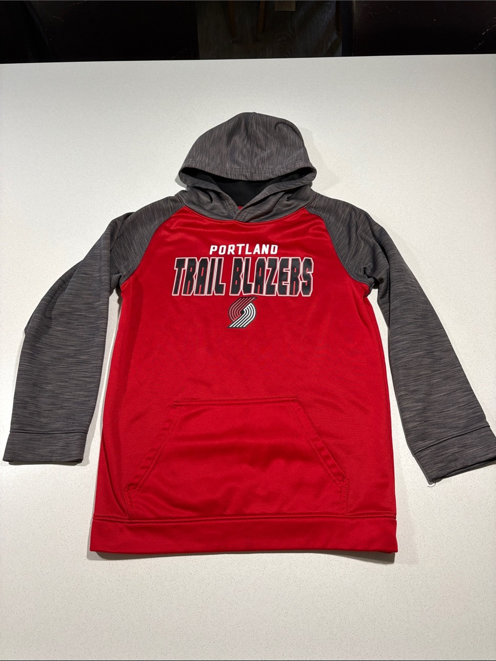 NBA Portland Trail Blazers Red and Gray Hooded Pullover Youth Sweatshirt